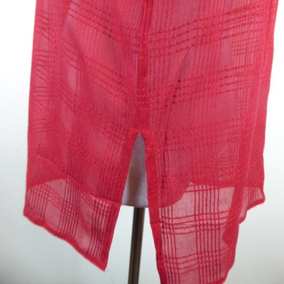 NWT RJ COLLECTION RED sheer tunic SHIRT M - Picture 4 of 6